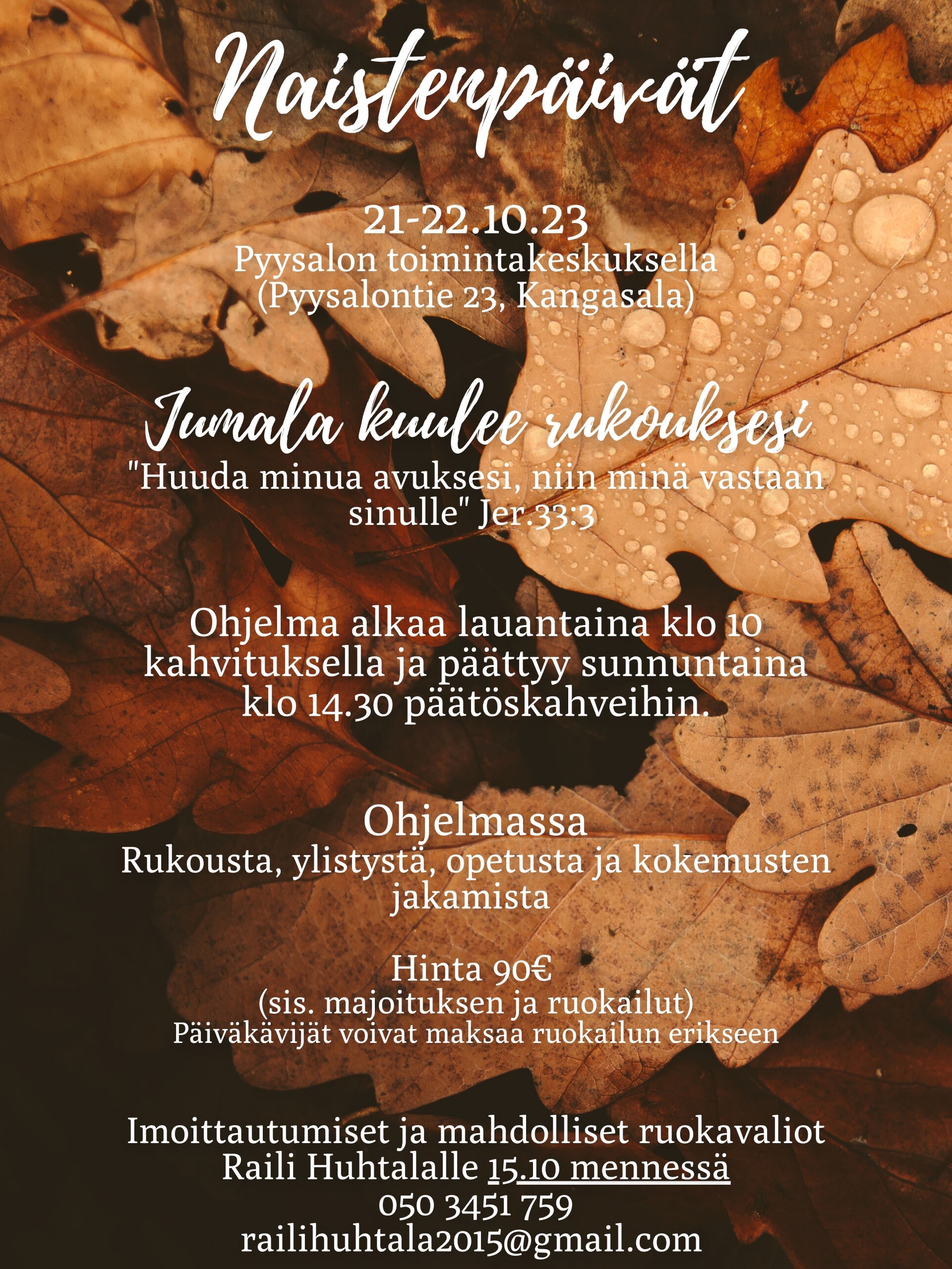 Read more about the article Naisten päivät 21.-22.10 2023