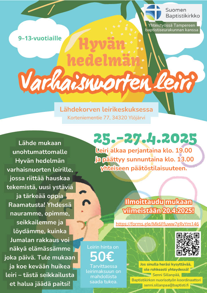 Read more about the article Varhaisnuorten leiri Lähdekorvessa 25.-27.04. 2025